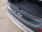 Накладка на задний бампер (лист зеркальный надпись Yeti) для автомобиля Skoda Yeti 2014-