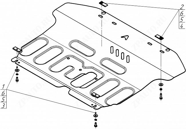 Защита АвтоСтандарт (Двигатель, Коробка переключения передач), 1,5 мм, сталь для Changan Alsvin  2023- арт. 57205