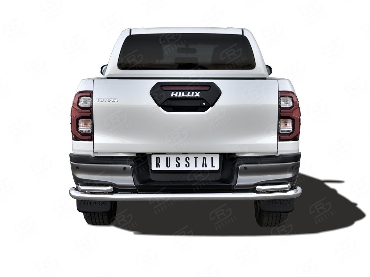 TOYOTA HILUX BLACK ONYX 2020- Защита заднего бампера d57 секции-d42 уголки THBOZ-003518