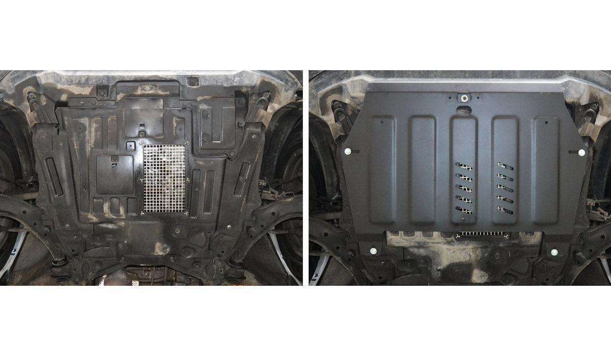 Защита картера и КПП АвтоБроня для Haval H6 (V - 1.5T; 2.0D) 2014-2020, штампованная, сталь 1.8 мм, с крепежом, 111.09415.1