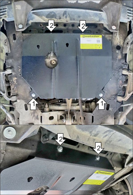 Защита стальная Мотодор (Двигатель, Коробка переключения передач), 2 мм,  Renault Scénic I   1999-2003 арт. 71707