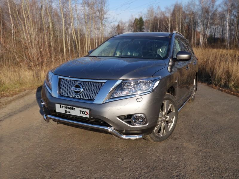 Защита передняя (кенгурин) 60,3 мм для автомобиля Nissan Pathfinder 2014-, TCC Тюнинг NISPAT14-05