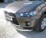 Защита переднего бампера d76 (5 секций) для Mitsubishi Outlander XL 2010, Slitkoff MNZ-000119