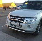 Защита переднего бампера с гибами для автомобиля MITSUBISHI Pajero4 2006-2017, Россия MSP4.12.01-71