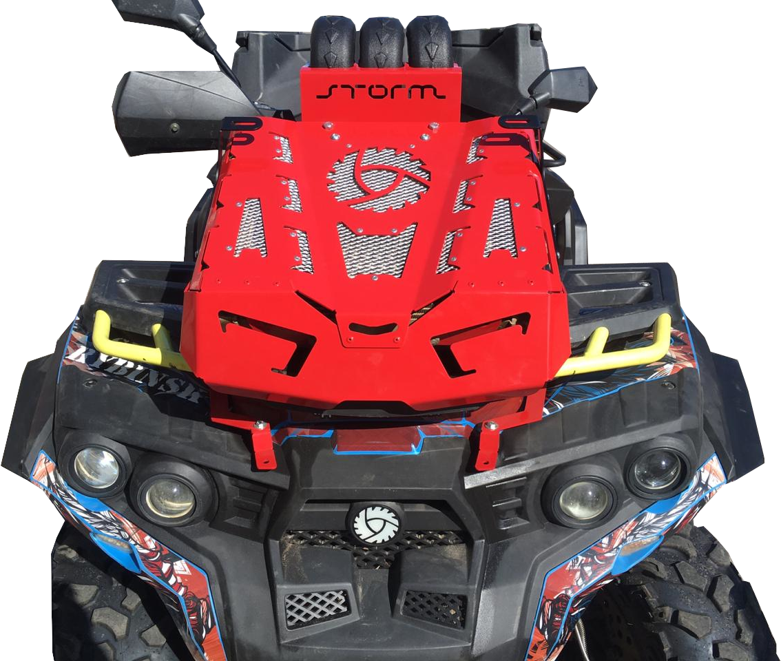 Вынос радиатора (черный) для Русская Механика 800 DUO 2018-, алюминий 3 мм, STORM, арт. MP 0520