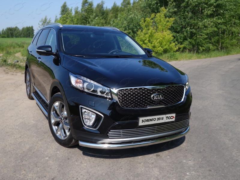 Защита передняя нижняя 60,3 мм для автомобиля Kia Sorento Prime 2015-2018, TCC Тюнинг KIASOR15-03