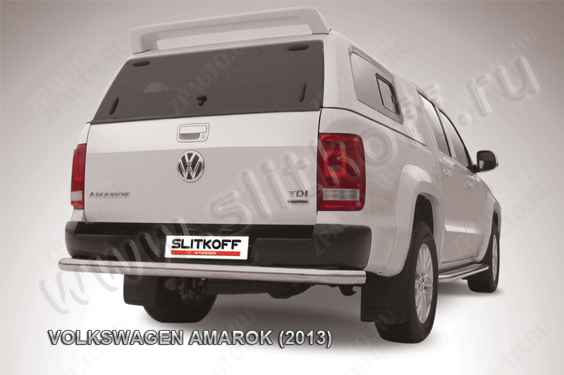 Защита заднего бампера d76 Volkswagen Amarok (2010-2016) Black Edition, Slitkoff, арт. VWAM13-011BE