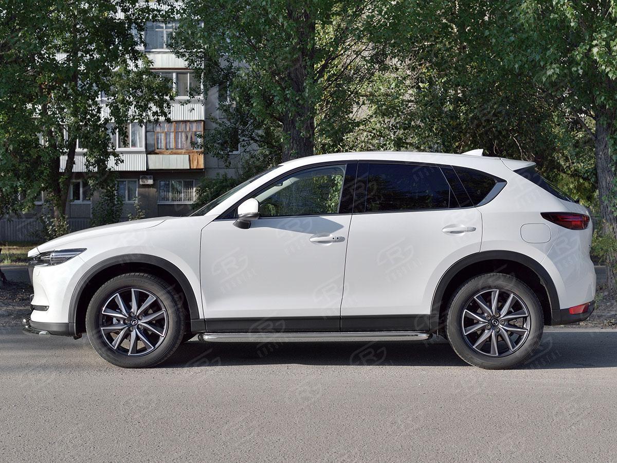 Пороги труба d57 с листом вариант 3 Mazda CX-5 2017, Русталь M5L-0027973, Slitkoff