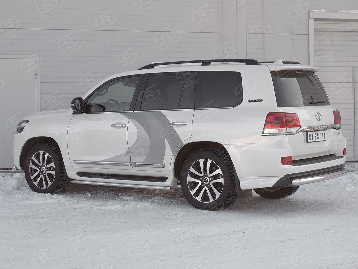 Защита заднего бампера d76 на Toyota Land Cruiser 200 2017 Excalibur, Slitkoff TLCZ-002907