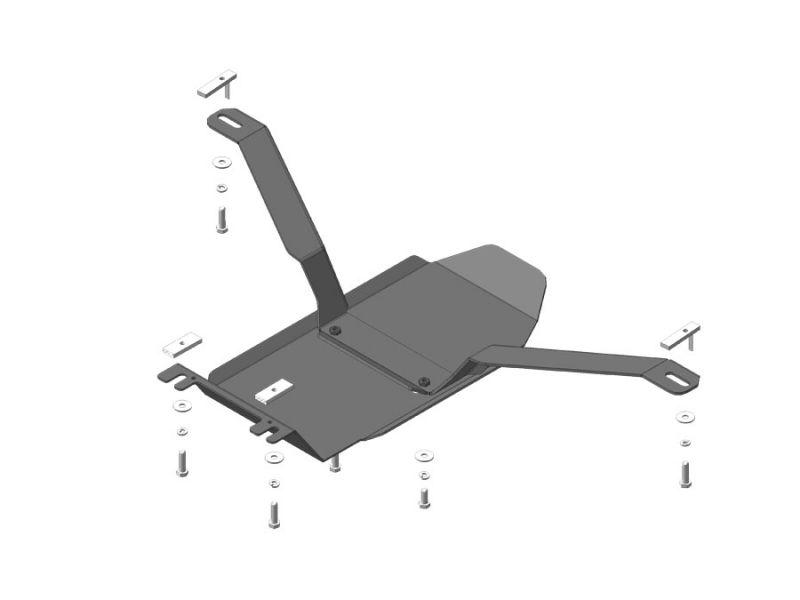 Защита задн. дифф. стальная Motodor для Cadillac SRX 2009-2012- (3 мм, сталь), 13505