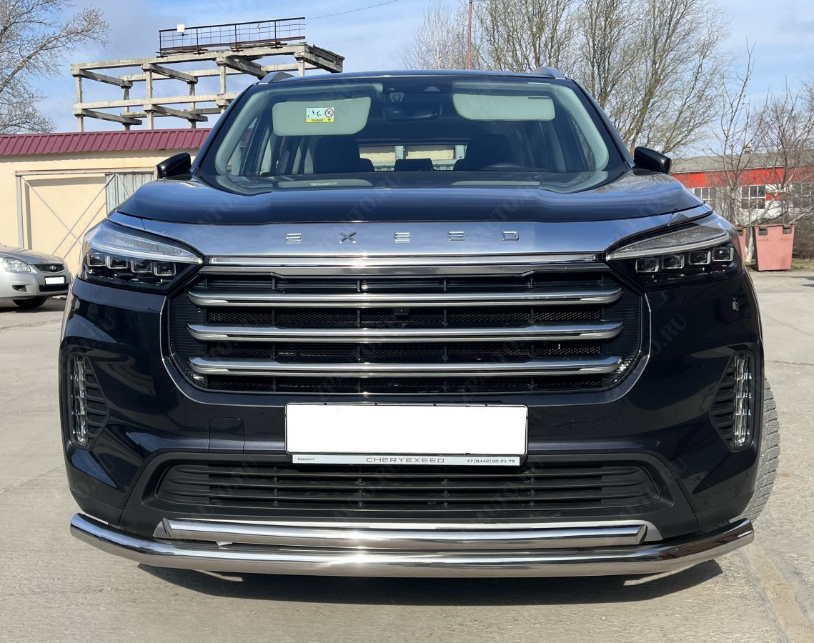 Защита переднего бампера двойная для автомобиля CHERY CheryExeed VX 2022 арт. CHEVX.22.03