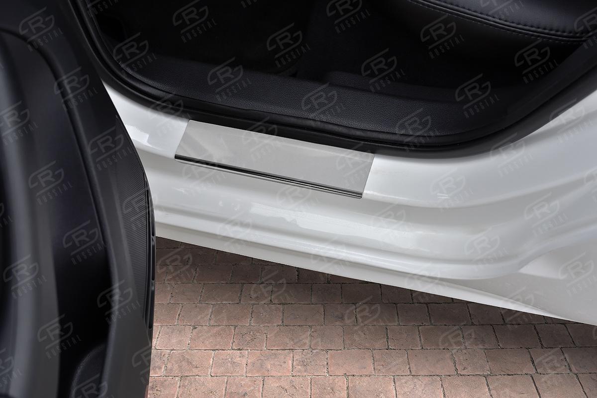 Накладки на пороги RUSSTAL (нерж., зеркало) VWJET14-01 для VOLKSWAGEN JETTA 2014-2018