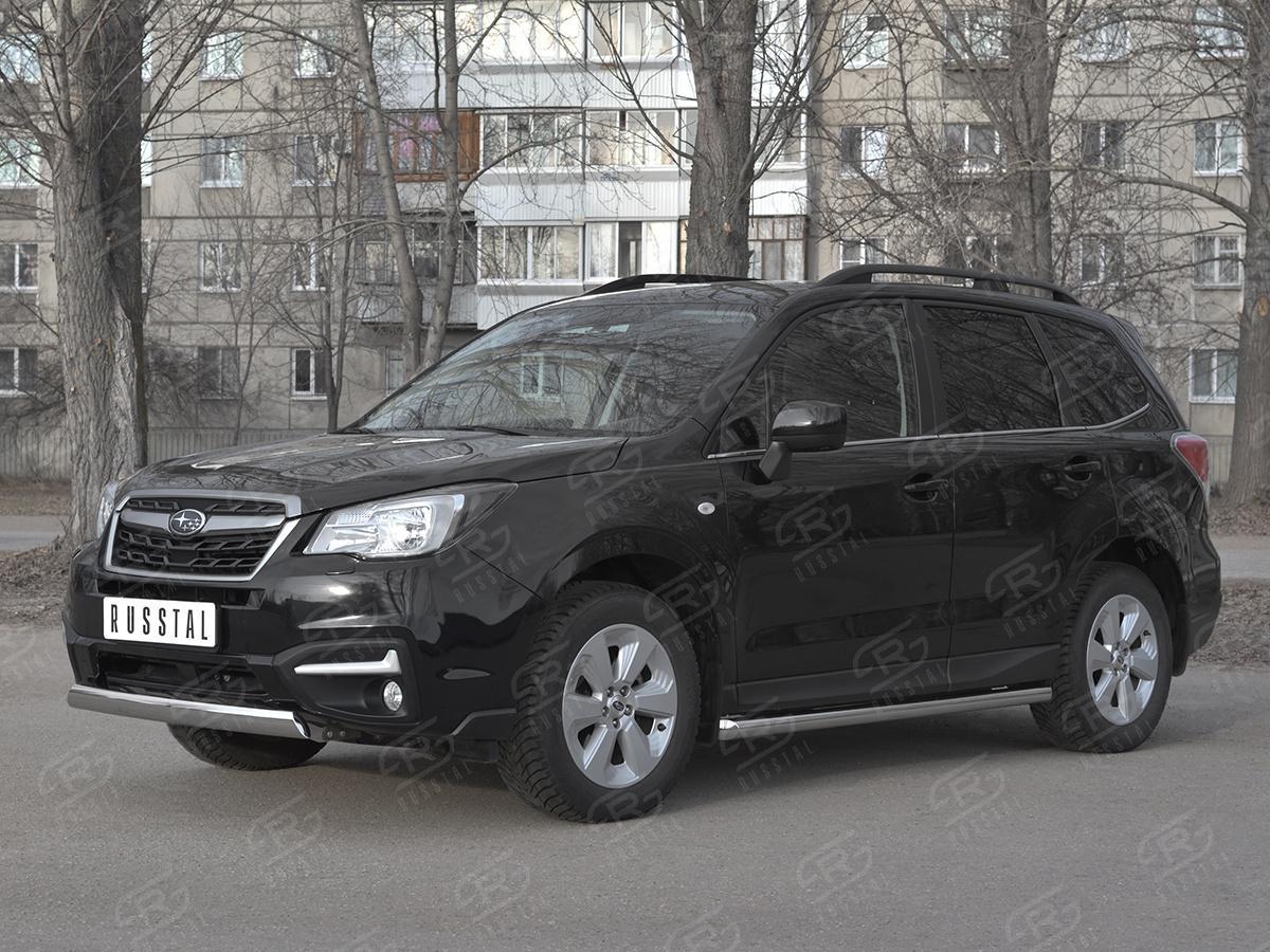 SUBARU-FORESTER(SJ)-2016-2018-Защита-переднего-бампера-d75х42-дуга-SUFZ-003344, Slitkoff