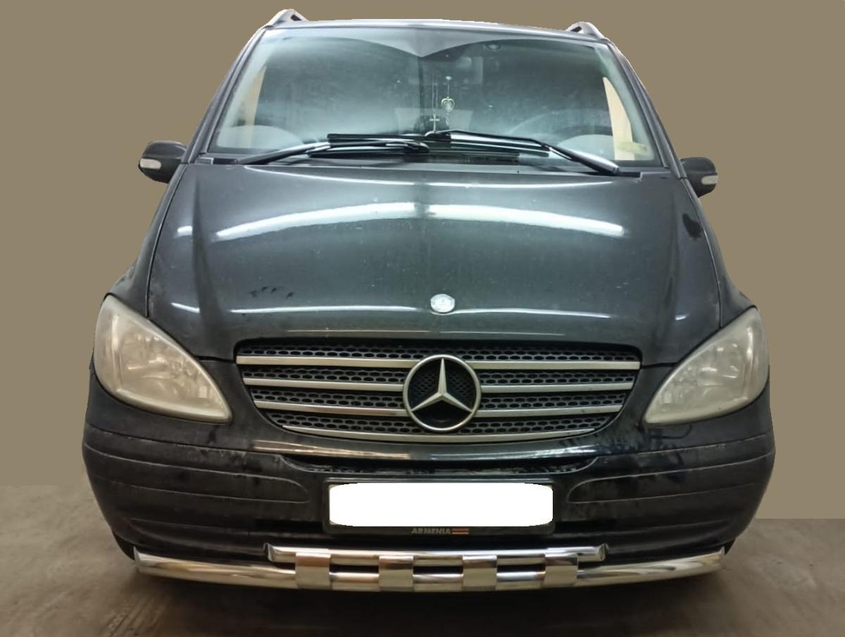 Защита переднего бампера двойная с перемычками для автомобиля Mercedes-Benz VITO арт. MBV.2005.75