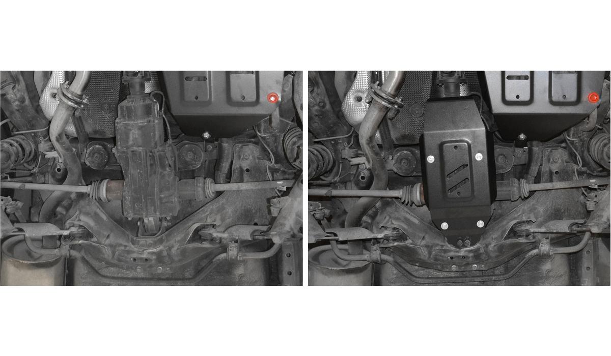 Защита редуктора АвтоБроня для Haval H6 (V - 1.5; 2.0TD) 4WD 2014-2020, штампованная, сталь 1.8 мм, с крепежом, 111.09406.1