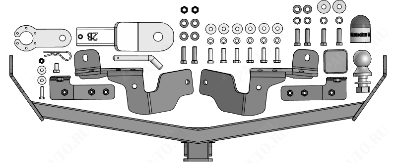 Фаркоп Chery Tiggo 9 2024-2026, тип шара E, MOTODOR, арт. 99034-E