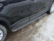 Пороги с площадкой (нерж. лист) 42,4 мм для автомобиля Mazda CX-5 2012-2015, TCC Тюнинг MAZCX512-11