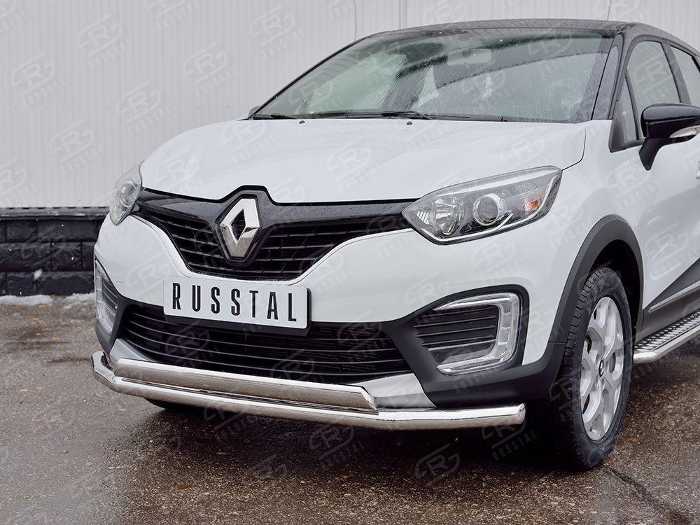 Защита переднего бампера d57/75х42 Renault Kaptur 2016, Slitkoff RKPZ-002464