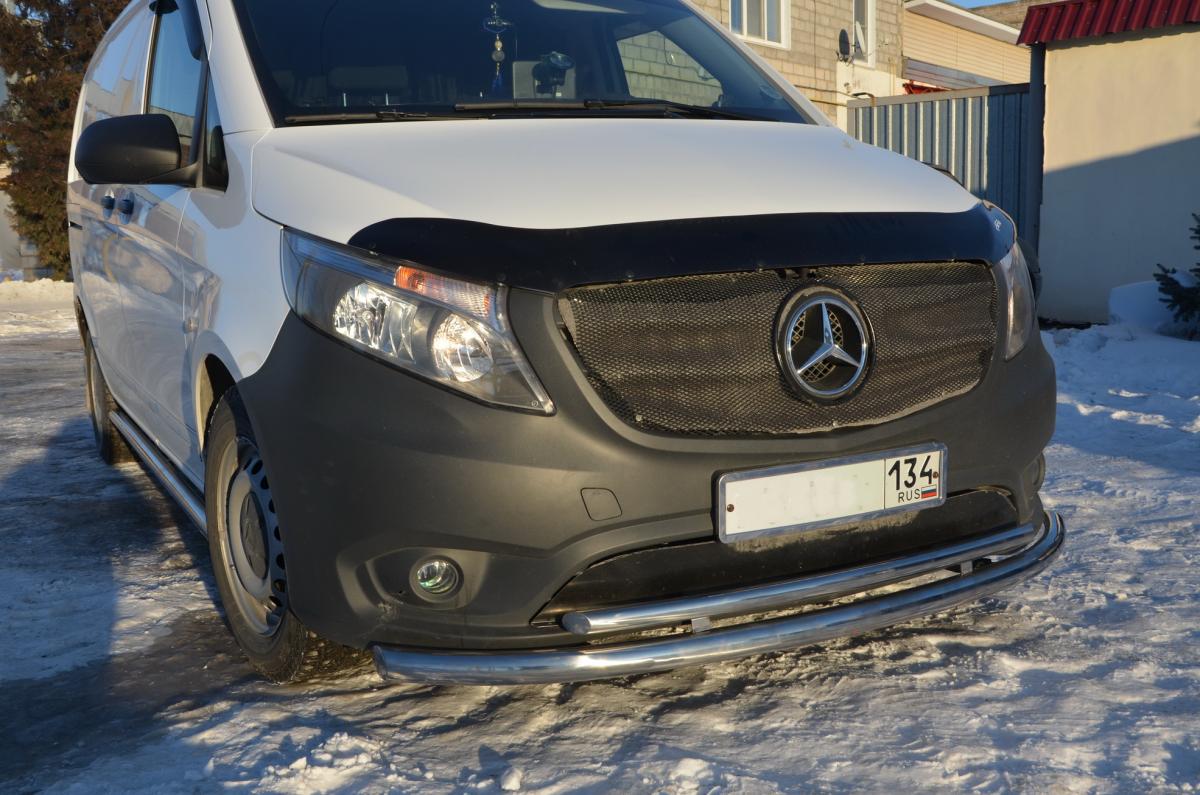 Защита переднего бампера двойная для автомобиля MERCEDES-BENZ VITO 2014. MBV.14.04, Россия
