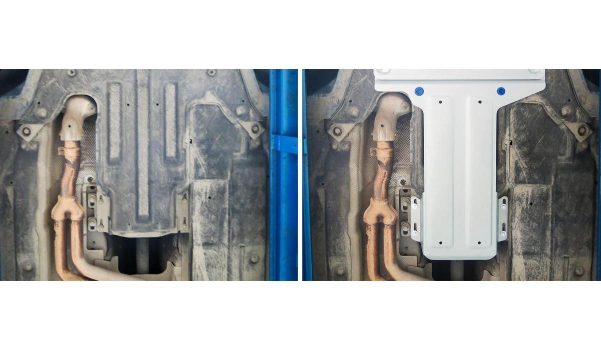 Защита КПП Rival для Jaguar XE RWD 2015-2019 2019-н.в., штампованная, алюминий 4 мм, с крепежом, 333.2604.1