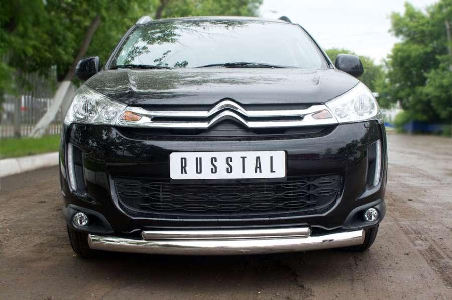 Защита переднего бампера d76/42 для Citroen C4 Aircross 2012, Slitkoff C4Z-000553