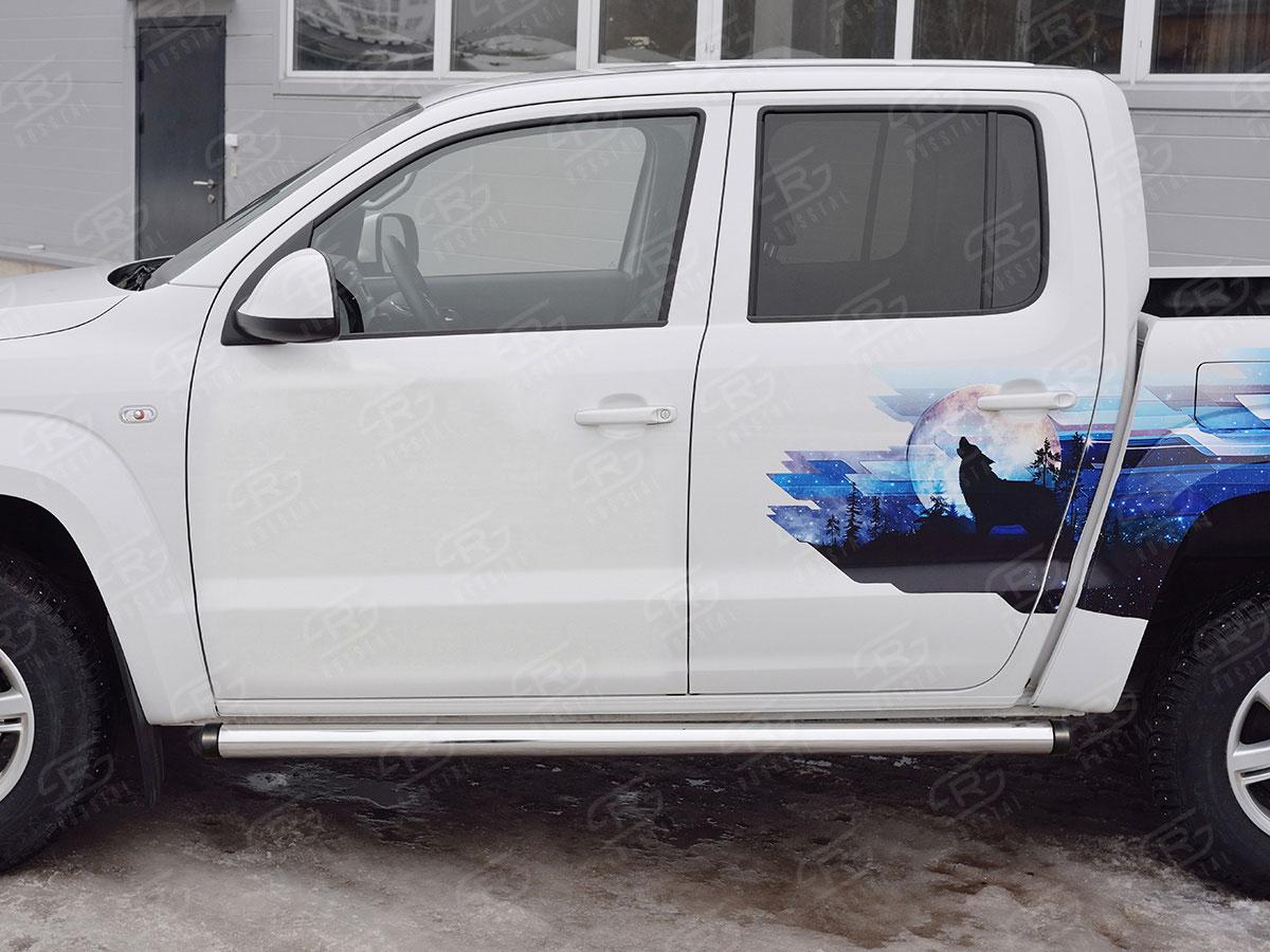 Пороги труба d76 вариант 2 Volkswagen Amarok 2016, Slitkoff VAMT-0025412