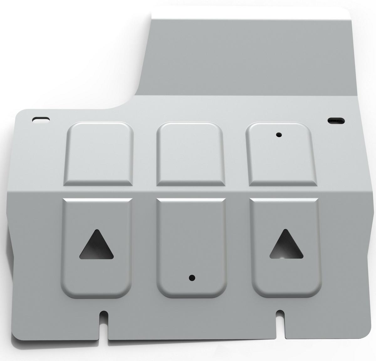 Защита КПП Rival для Land Rover Defender 90/110 рестайлинг 2007-2016, штампованная, алюминий 3 мм, с крепежом, 333.3111.1