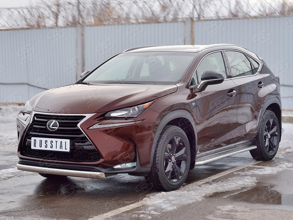 Защита переднего бампера d75х42 Lexus NX 2014, Slitkoff LNXZ-002573