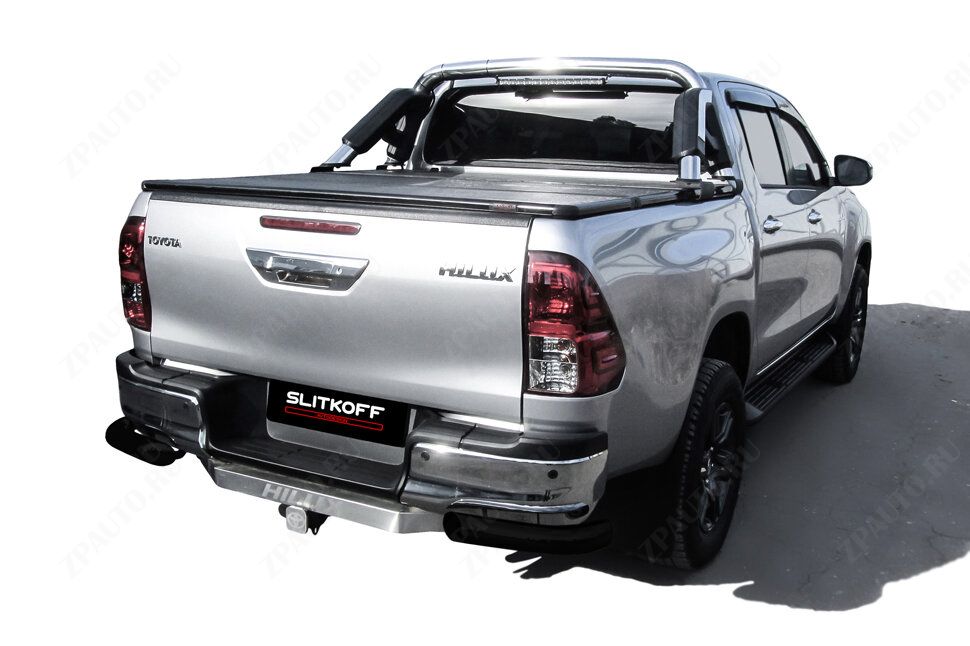 Уголки d76 черные Toyota Hilux (2020-2023) , Slitkoff, арт. THL20-006B