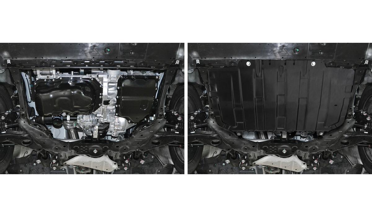 Защита картера и КПП АвтоБроня для Mazda CX-9 II (V - 2.5) 2016-н.в., штампованная, сталь 1.5 мм, с крепежом, 111.03825.1