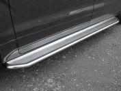 Пороги с площадкой (нерж. лист) 42,4 мм для автомобиля Hyundai H-1 2013-2018, TCC Тюнинг HYUNH113-10