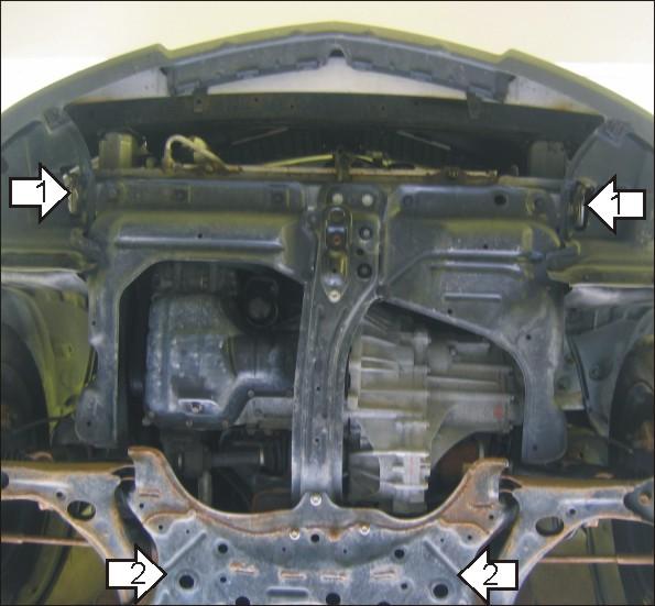 Защита стальная Мотодор (Двигатель, Коробка переключения передач), 2 мм, Сталь для Pontiac Vibe 2002-2008 арт. 04002