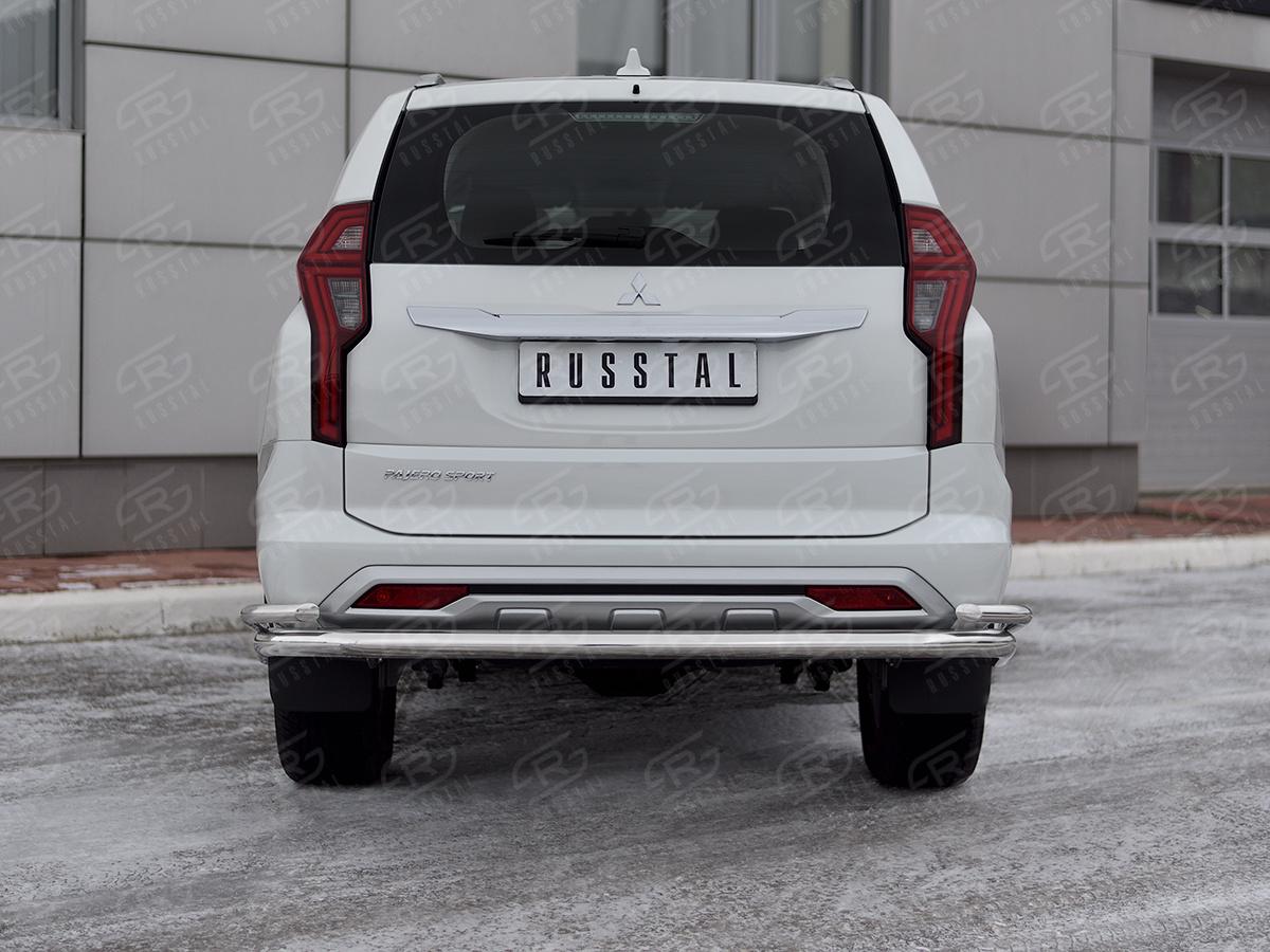 MITSUBISHI PAJERO SPORT 2021- Защита заднего бампера d57 секции-d42 уголки MPJSZ-003658