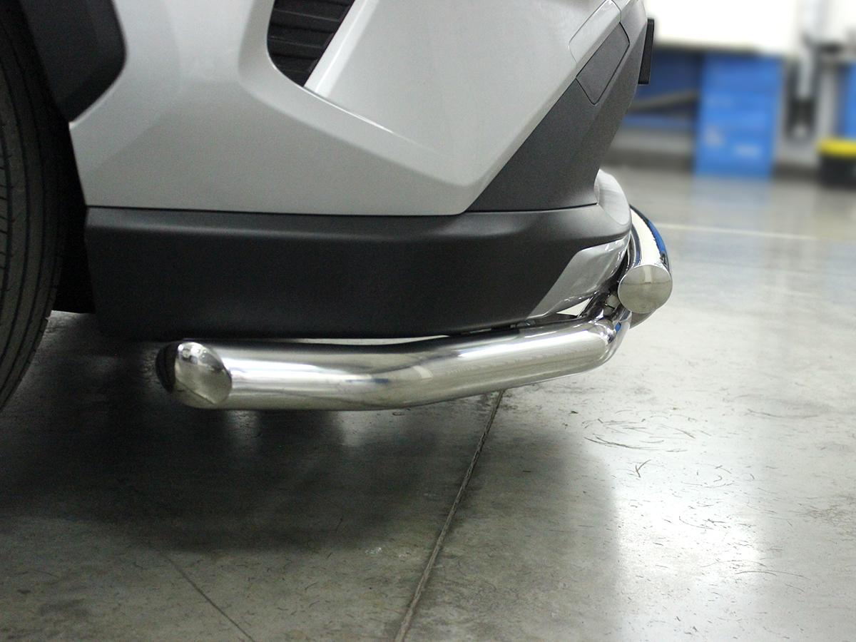 Защита переднего бампера d-60 с доп.накладками для автомобиля Toyota RAV4 2019 арт. TRN19_1.7, Технотек