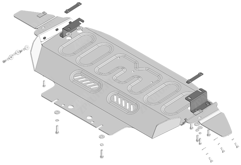Защита алюминиевая Мотодор (Радиатор), 5 мм,  Ford Expedition  2024-2026 арт. 30716