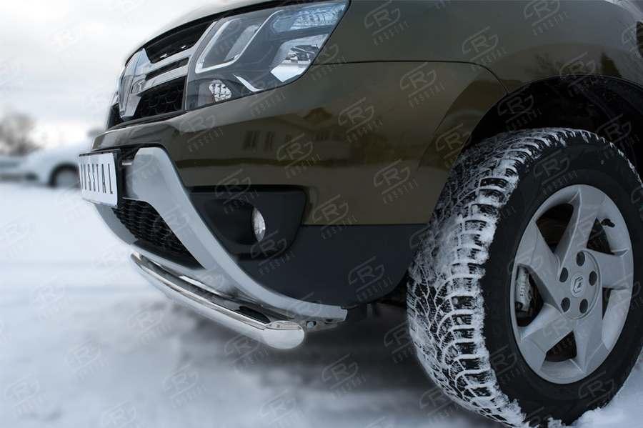 Защита переднего бампера d57 на Renault Duster 2015, Slitkoff RDZ-002175