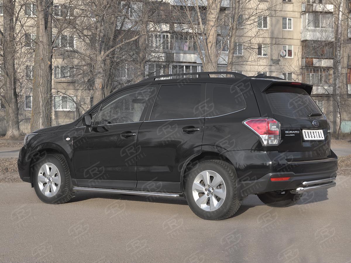 SUBARU-FORESTER(SJ)-2016-2018-Защита-заднего-бампера-d57-дуга-d42-дуга-SUFZ-003351, Slitkoff