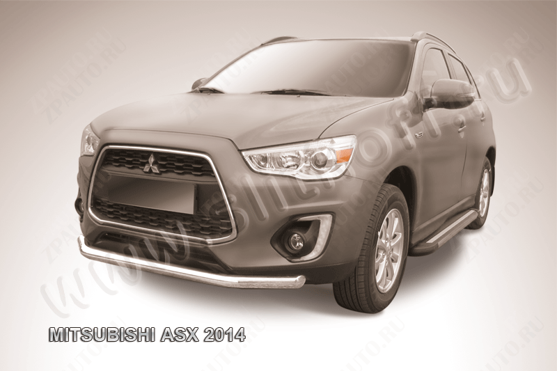 Защита переднего бампера d76 Mitsubishi ASX (2012-2016) , Slitkoff, арт. MAS14-003
