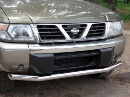 Защита переднего бампера d76 (3 секции) для Nissan Patrol Y61 98-03, Slitkoff PYZ-000098