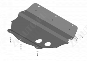 Защита двигателя, кпп стальная Motodor для Volkswagen Tiguan 2007-2016 (3 мм, сталь), 12705