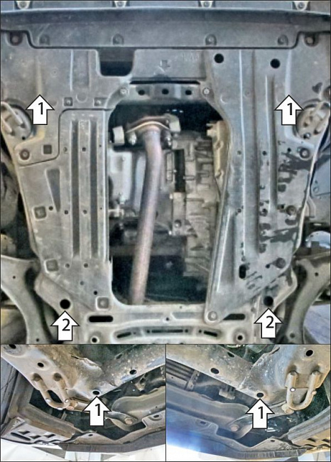 Защита стальная Мотодор (Двигатель, Коробка переключения передач), 2 мм,  Honda Stepwgn  2015-2022 арт. 70813