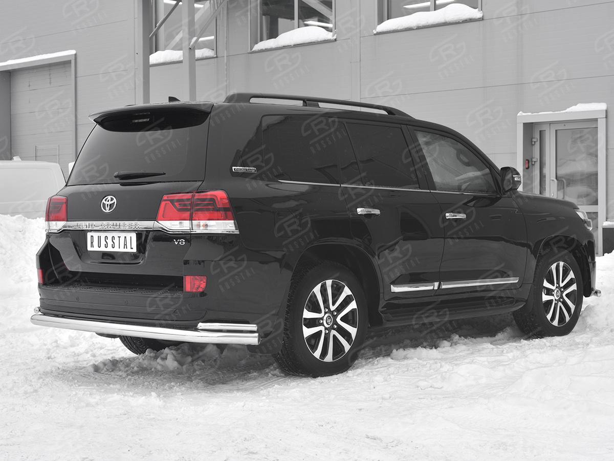 Защита заднего бампера уголки d76 секции-d42 секции TLCZ-003126 для автомобиля TOYOTA LAND CRUISER 200 2018 EXECUTIVE LOUNGE, Slitkoff