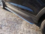 Пороги с площадкой (нерж. лист) 42,4 мм для автомобиля Hyundai Tucson 2018-, TCC Тюнинг HYUNTUC18-24