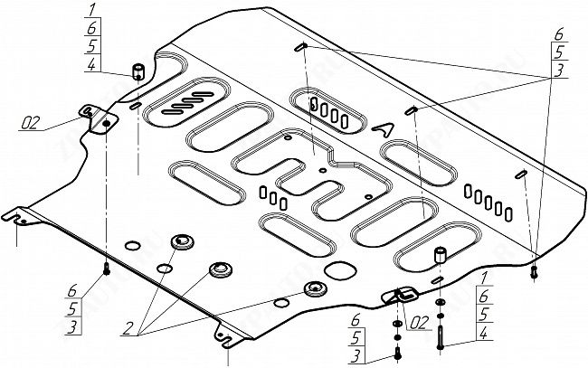 Защита АвтоСтандарт (Двигатель, Коробка переключения передач), 1,5 мм,  для Geely Monjaro  2022- арт. 54206