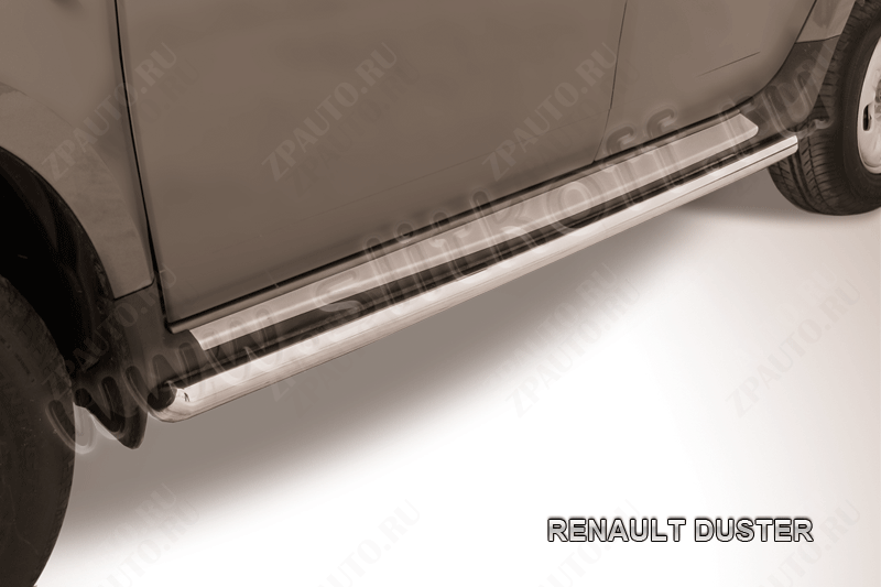 Защита порогов d57 труба Renault Duster (2010-2015) Black Edition, Slitkoff, арт. RD006BE