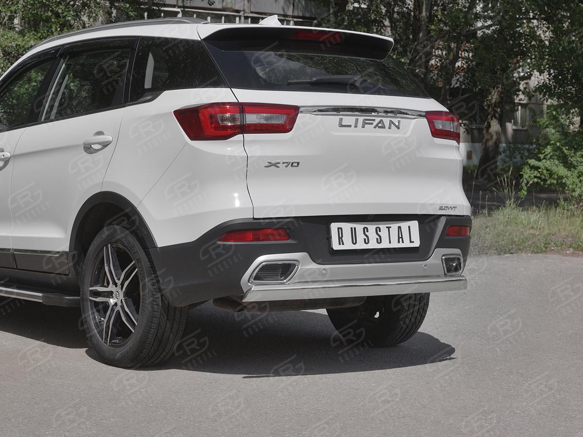 Защита заднего бампера d75х42 дуга для автомобиля Lifan X70 2018, Slitkoff LF7Z-003290