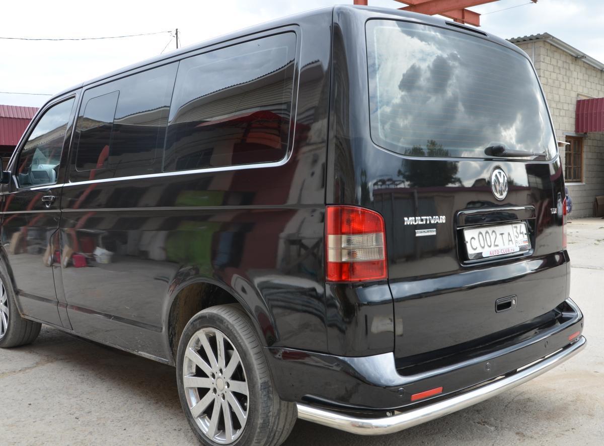 Защита заднего бампера угловая большая d60 для Volkswagen Transporter T5 2003, VWT.03.21, Россия