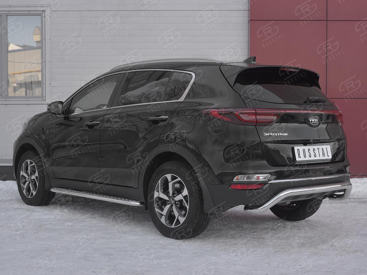 Защита заднего бампера d57 волна под машину KSZ-003194 для автомобиля KIA SPORTAGE 2018-, Slitkoff