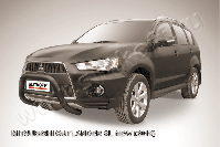 Кенгурятник d76 низкий черные Mitsubishi Outlander XL (2009-2013) , Slitkoff, арт. MXL10-001B