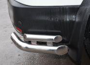 Защита заднего бампера угловая двойная для автомобиля Nissan Qashqai 2014 арт.  NQ.15.19, Россия
